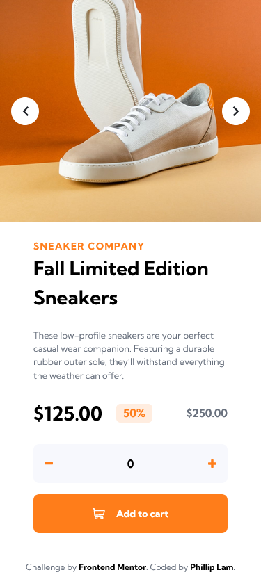 eCommerce Product Page Project Screenshot